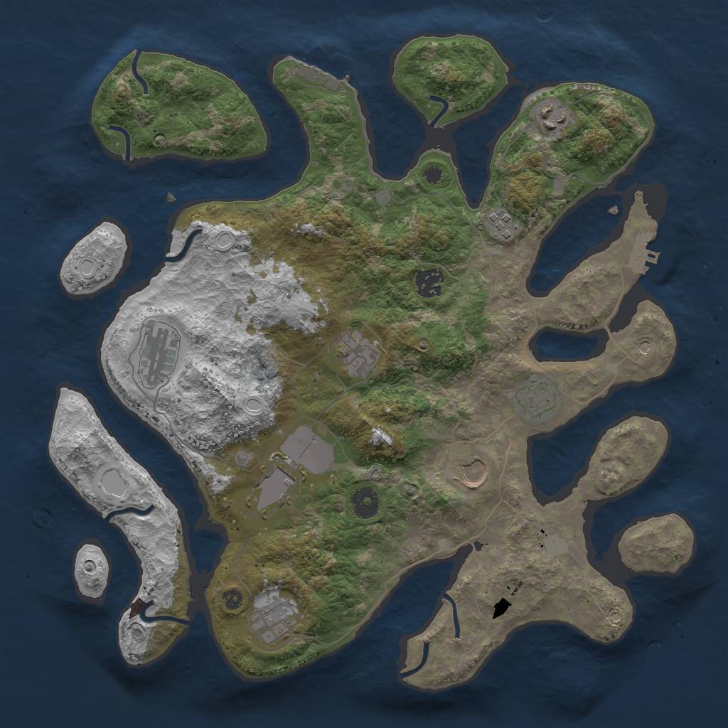 Rust Map: Procedural Map, Size: 3750, Seed: 8356278, 17 Monuments