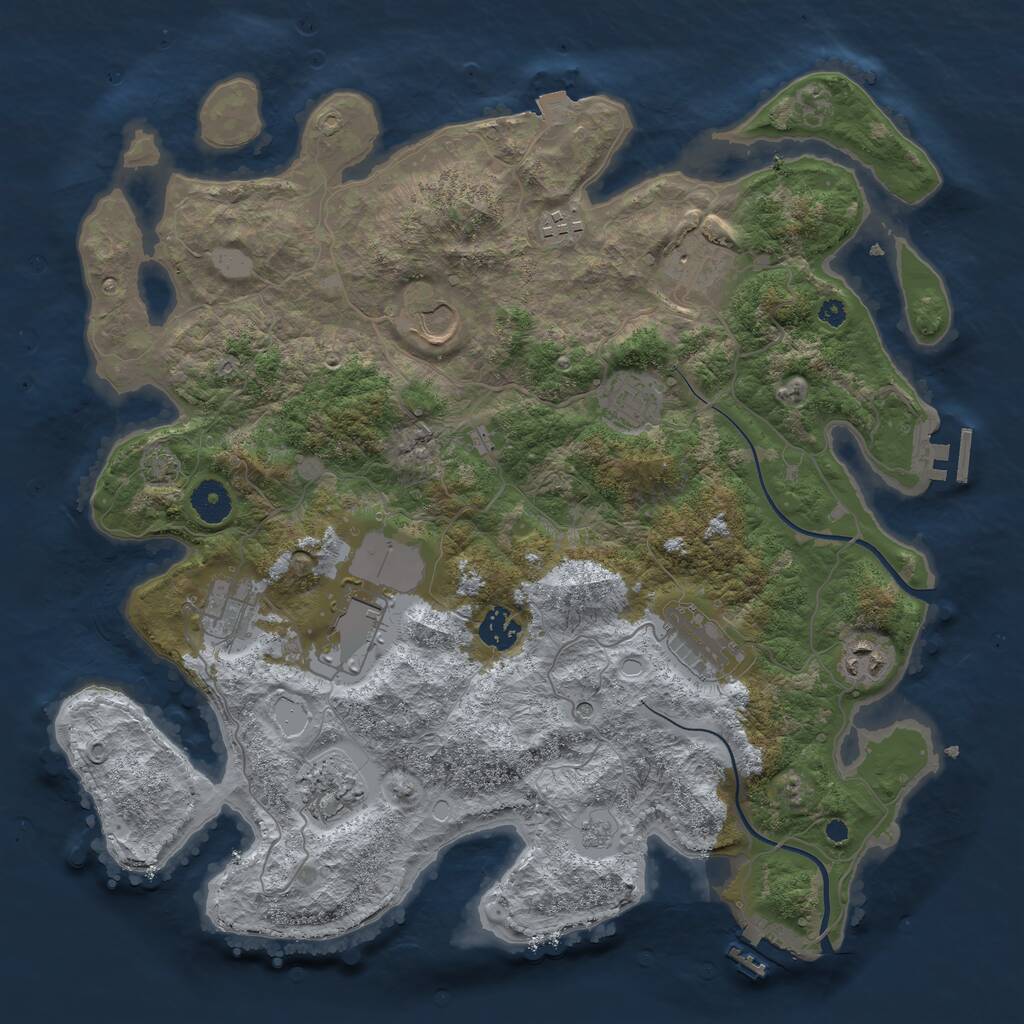 Rust Map: Procedural Map, Size: 3800, Seed: 540924628, 16 Monuments