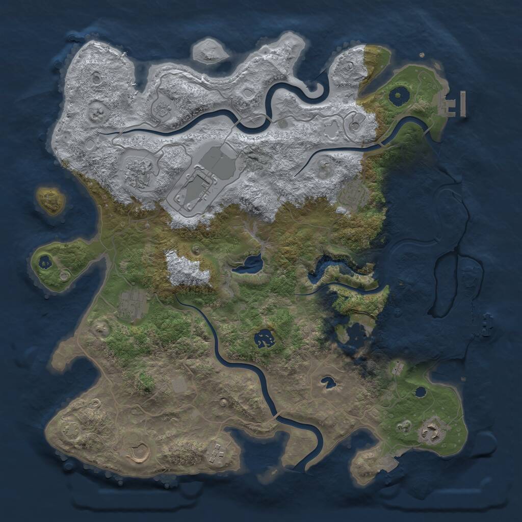 Rust Map: Procedural Map, Size: 4000, Seed: 84952673, 15 Monuments