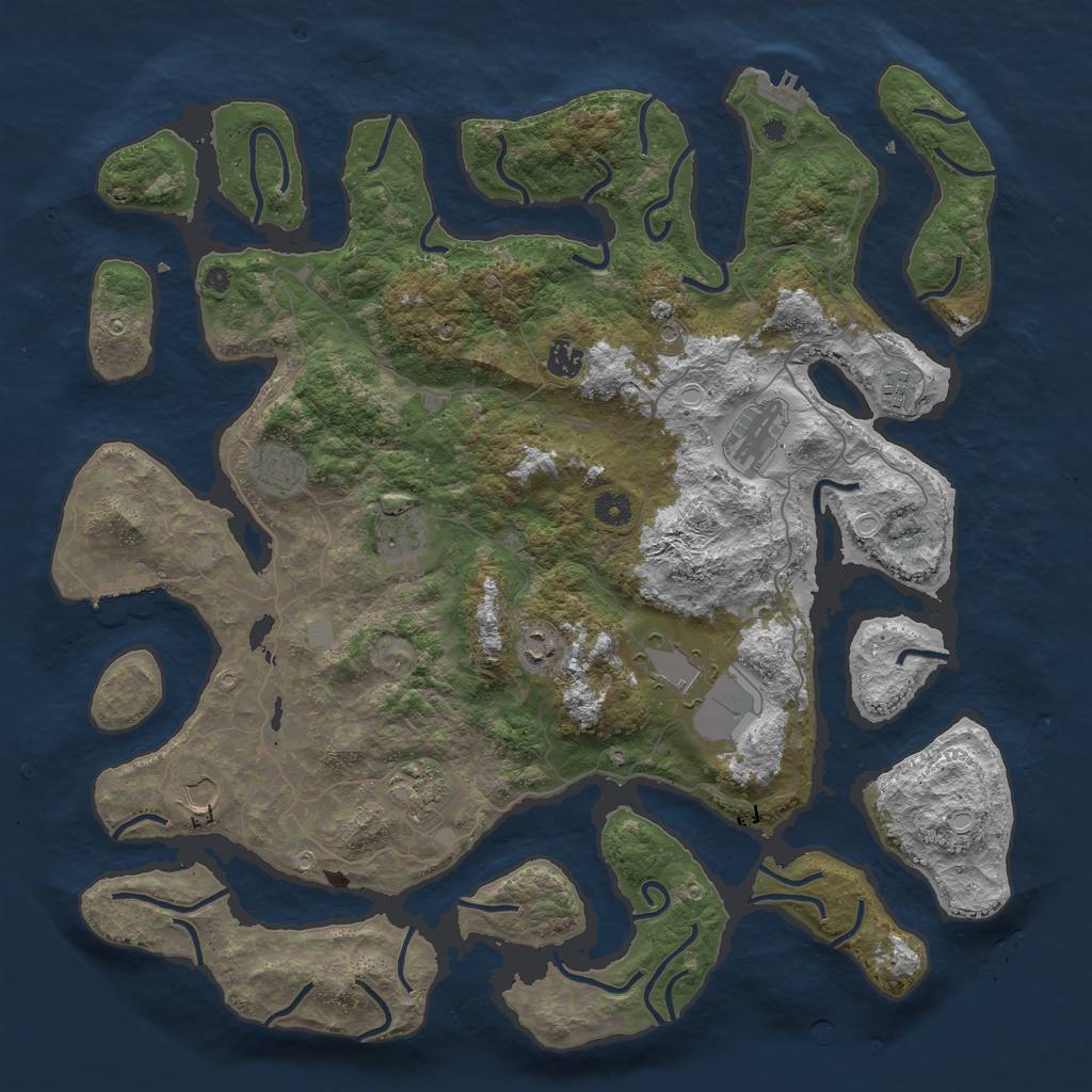 Rust Map: Procedural Map, Size: 4500, Seed: 27948, 17 Monuments