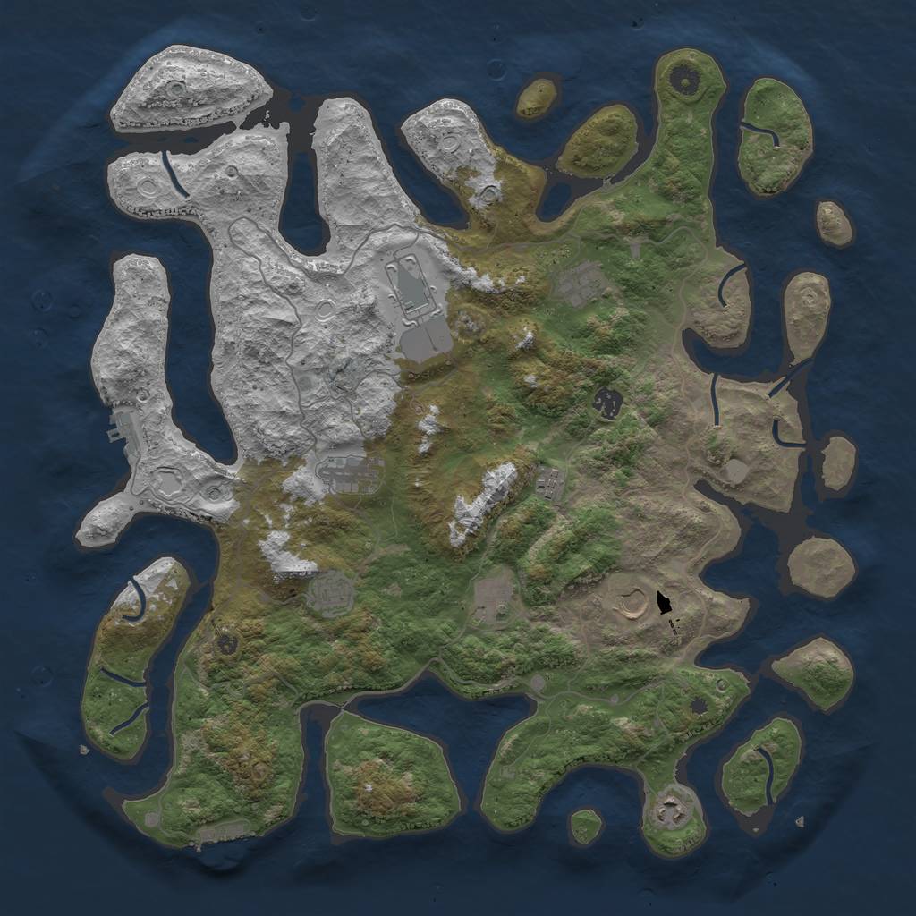 Rust Map: Procedural Map, Size: 4600, Seed: 1203, 17 Monuments