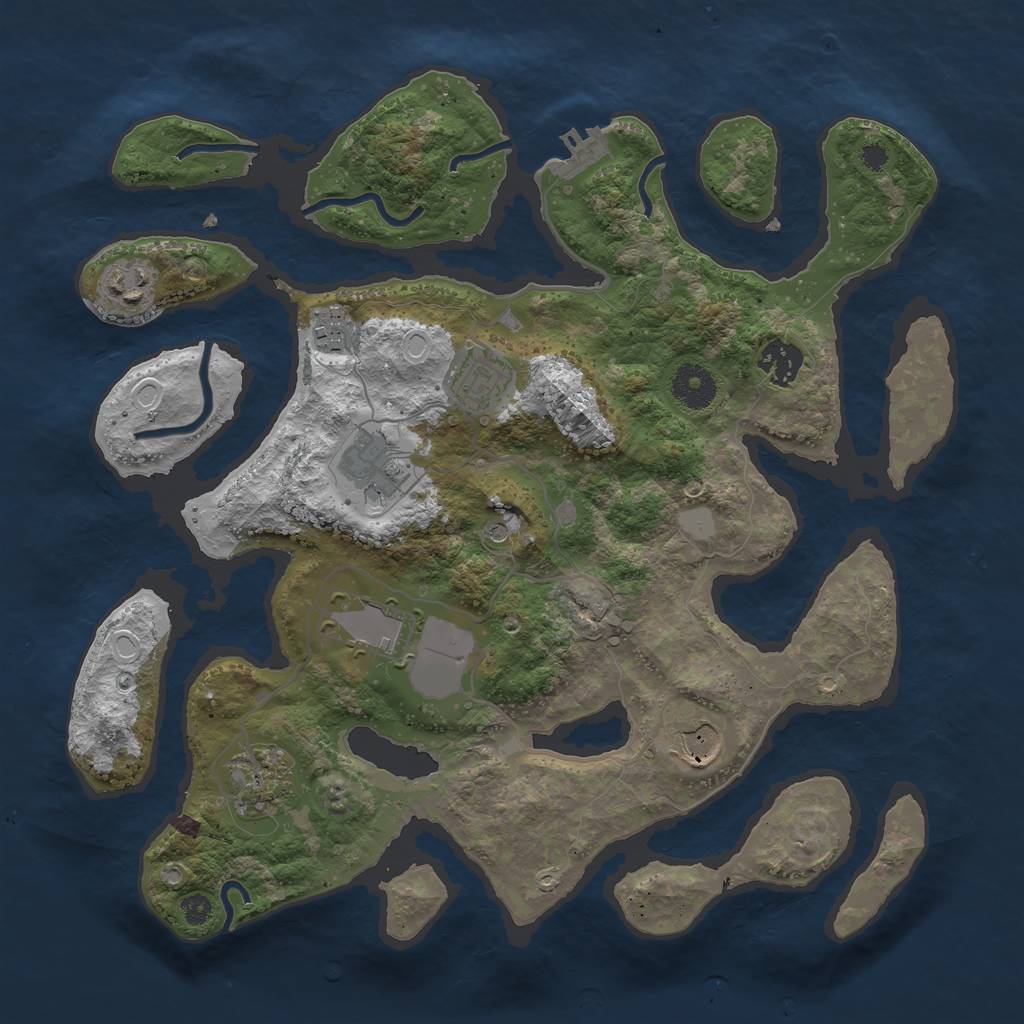 Rust Map: Procedural Map, Size: 3500, Seed: 29250, 15 Monuments