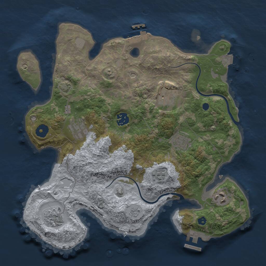 Rust Map: Procedural Map, Size: 3120, Seed: 2147483647, 13 Monuments