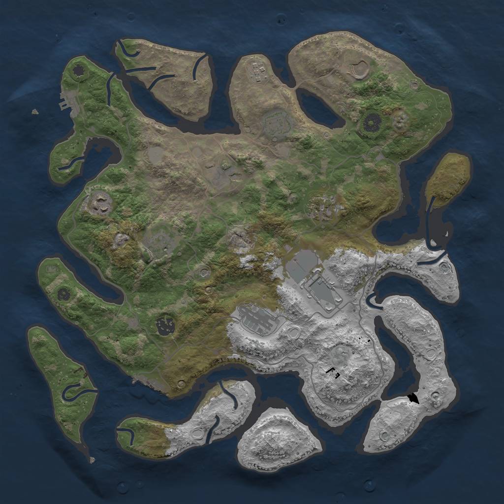Rust Map: Procedural Map, Size: 4000, Seed: 5359, 18 Monuments