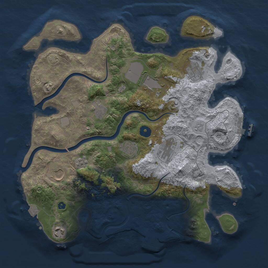 Rust Map: Procedural Map, Size: 3500, Seed: 1509133438, 14 Monuments