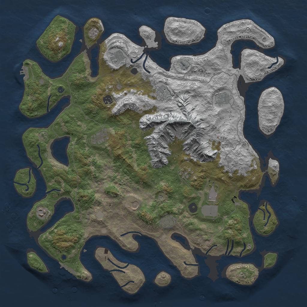 Rust Map: Procedural Map, Size: 5000, Seed: 7139, 19 Monuments