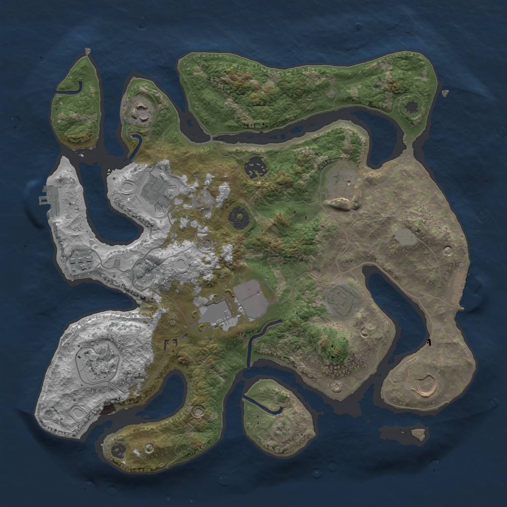 Rust Map: Procedural Map, Size: 3500, Seed: 448976, 17 Monuments