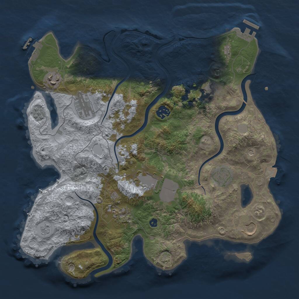 Rust Map: Procedural Map, Size: 3500, Seed: 448976, 15 Monuments