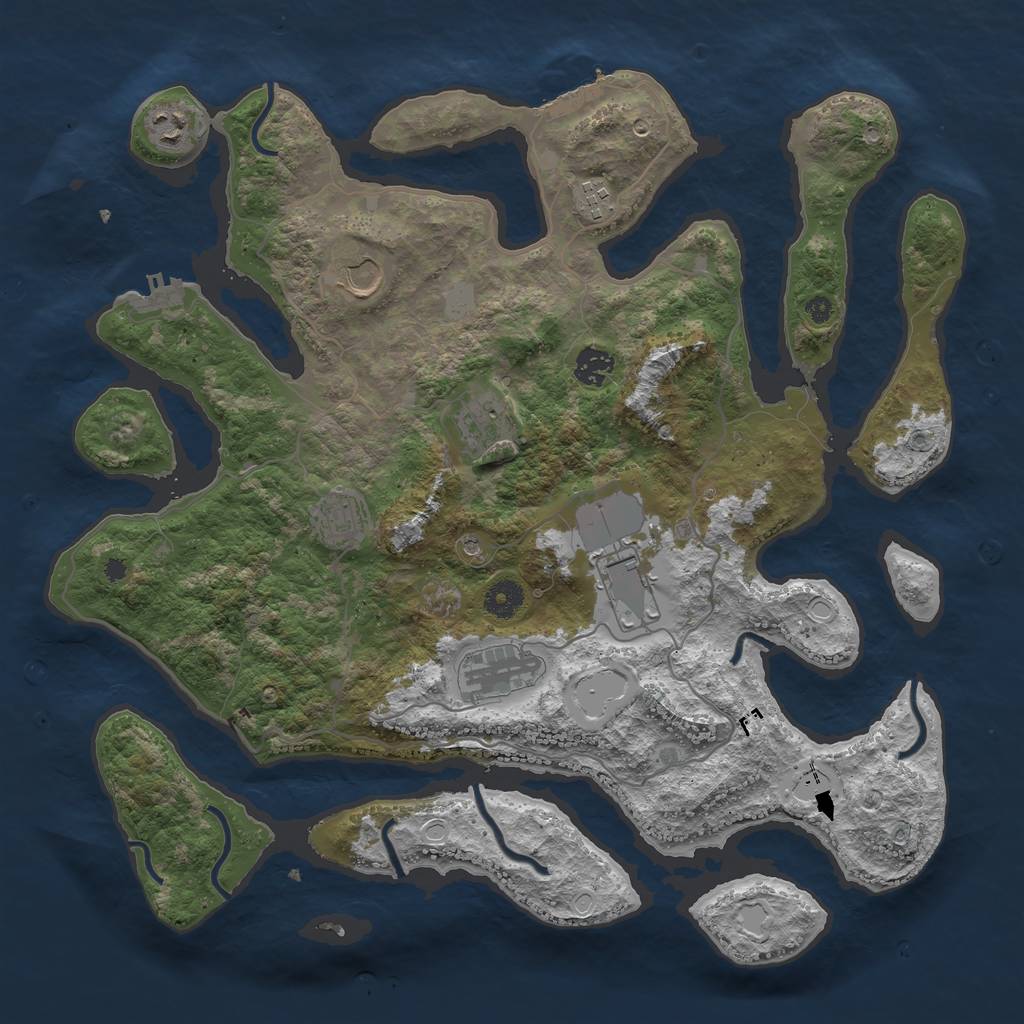 Rust Map: Procedural Map, Size: 4000, Seed: 1544579378, 16 Monuments