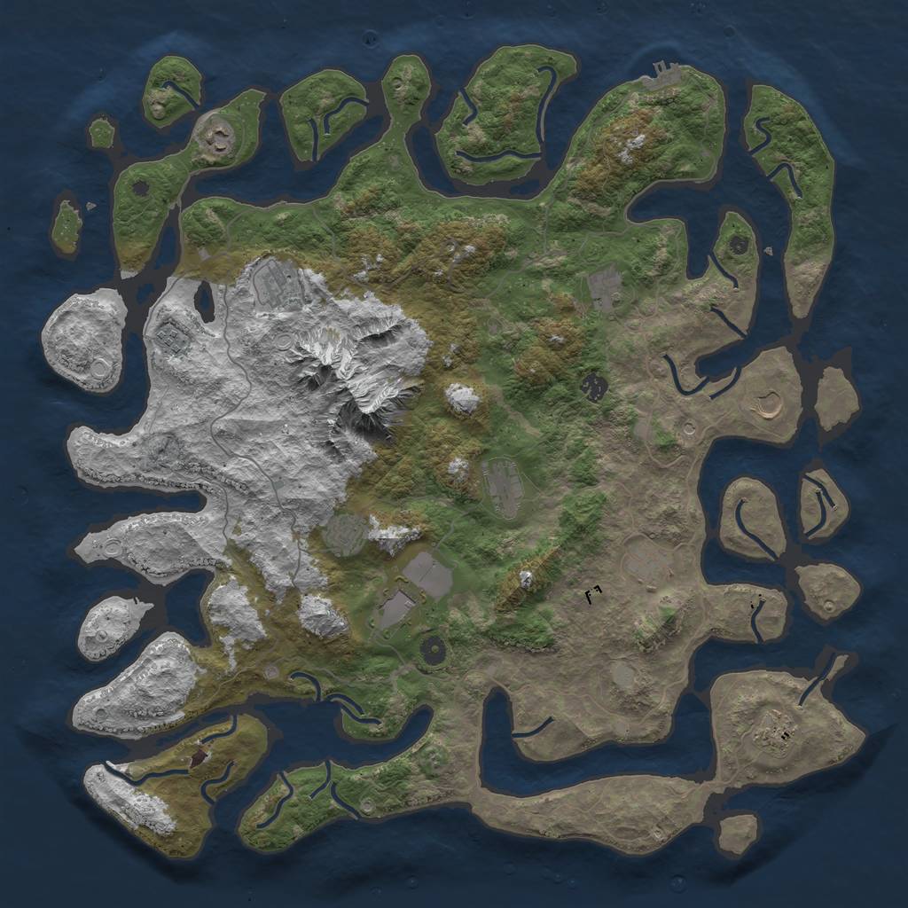 Rust Map: Procedural Map, Size: 5000, Seed: 81477552, 18 Monuments