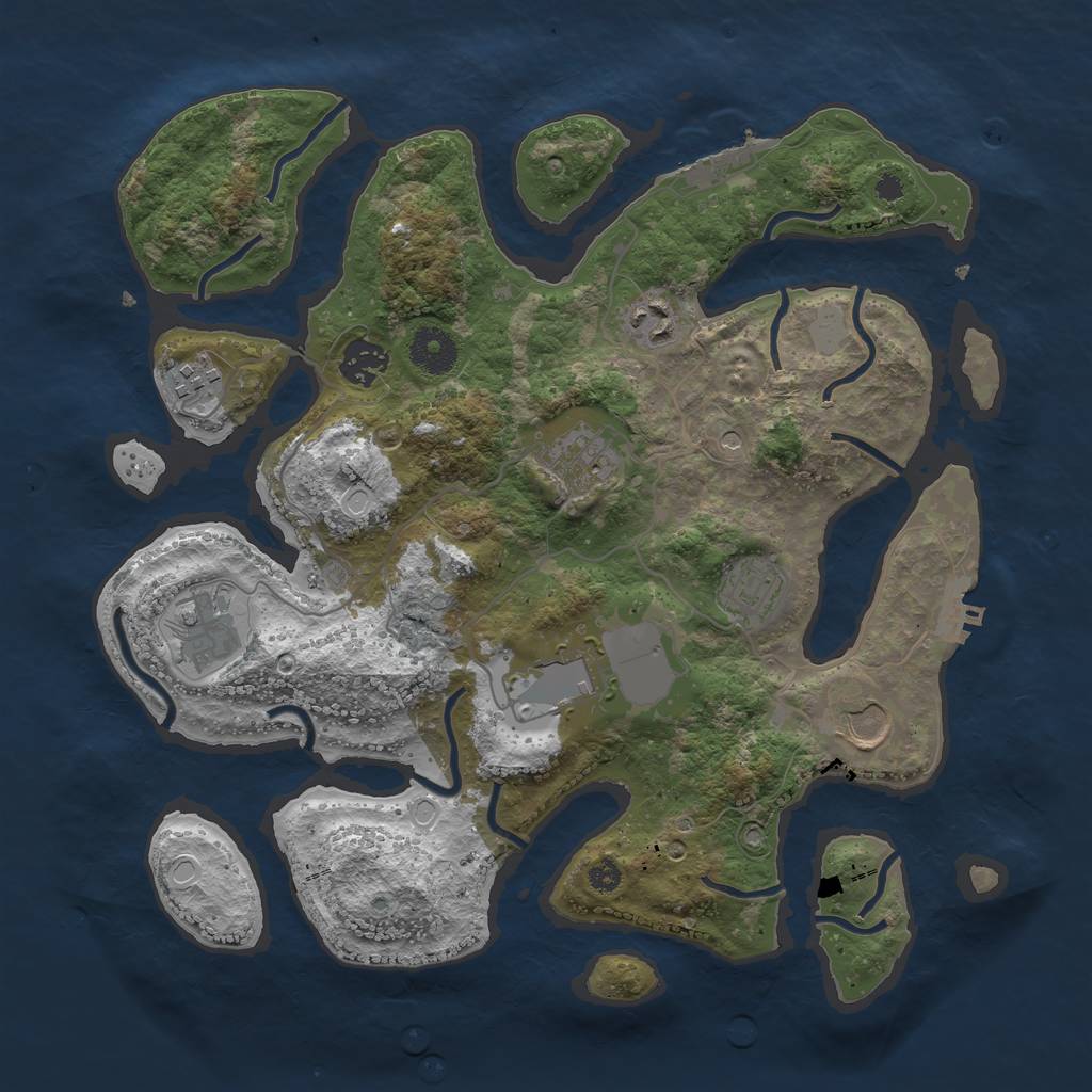 Rust Map: Procedural Map, Size: 3500, Seed: 232442416, 16 Monuments