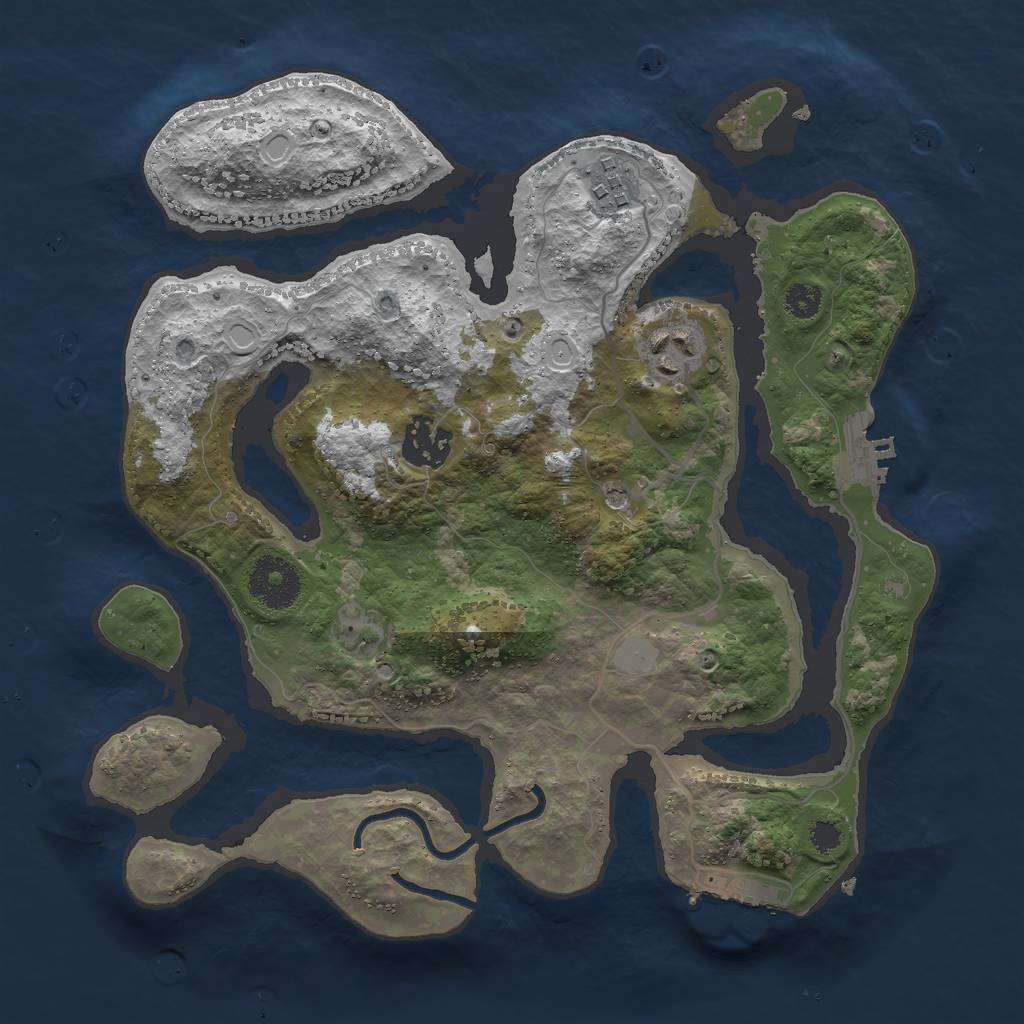 Rust Map: Procedural Map, Size: 3000, Seed: 984151649, 11 Monuments