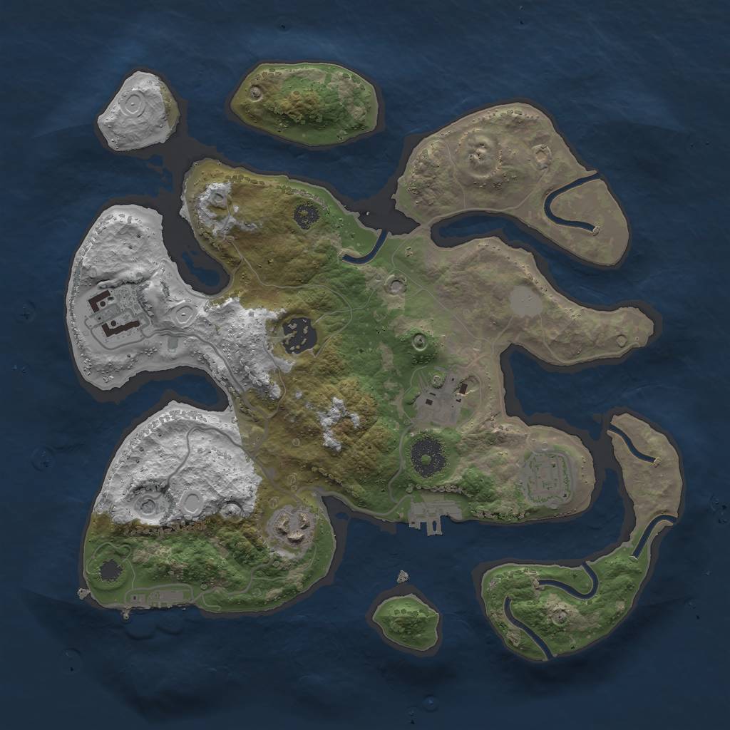 Rust Map: Procedural Map, Size: 3000, Seed: 567432, 13 Monuments