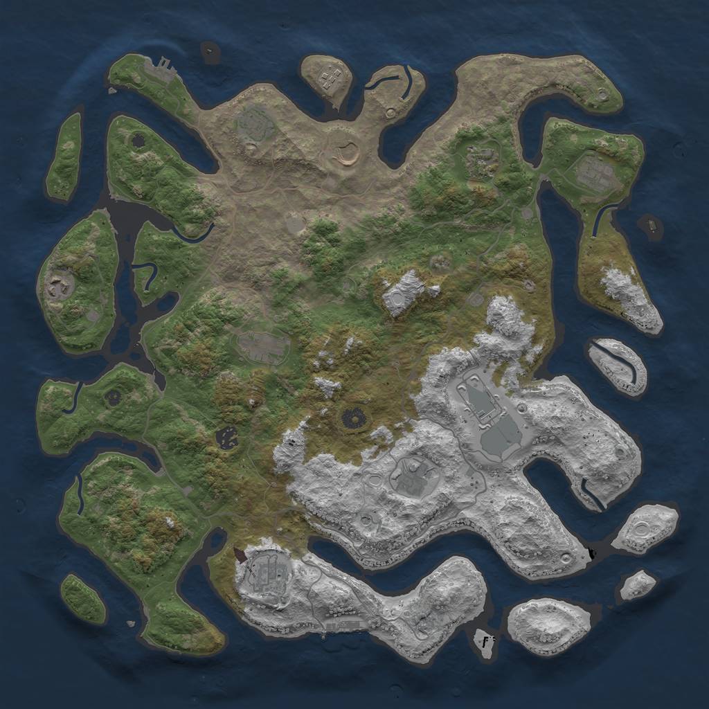 Rust Map: Procedural Map, Size: 4600, Seed: 2546523, 19 Monuments