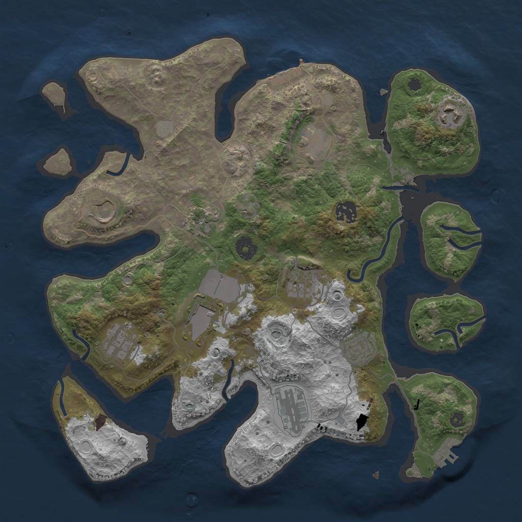 Rust Map: Procedural Map, Size: 3500, Seed: 359711036, 18 Monuments