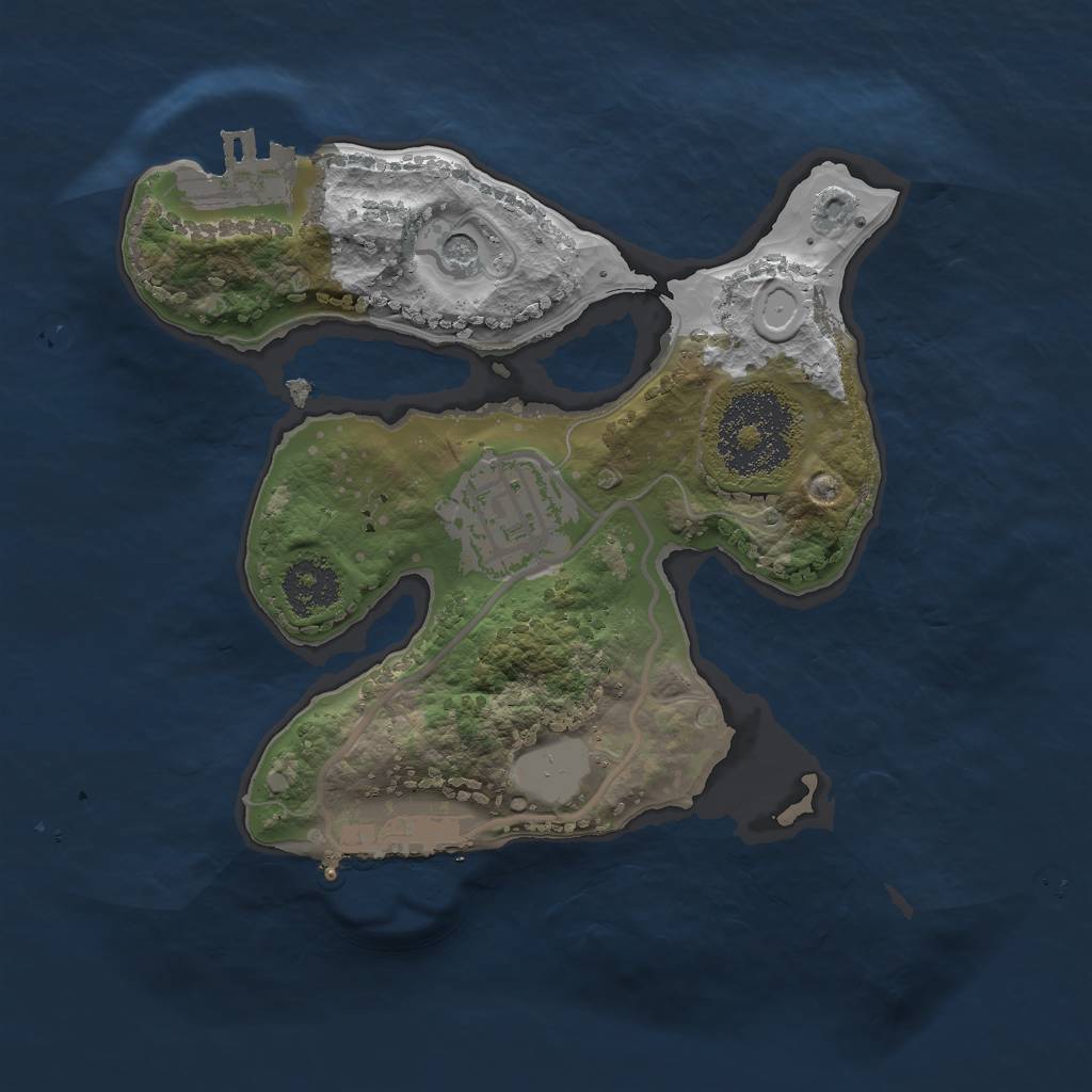 Rust Map: Procedural Map, Size: 2000, Seed: 3243849, 9 Monuments
