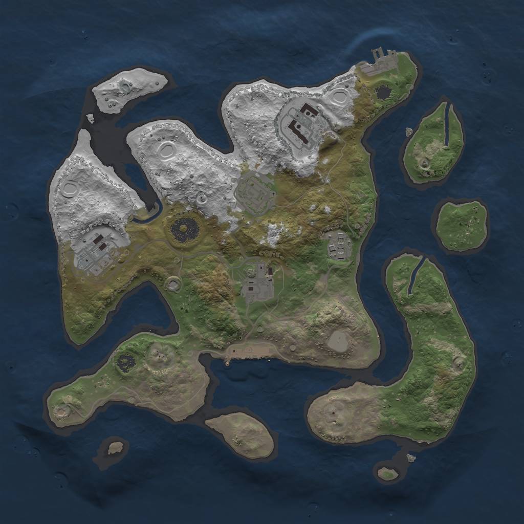 Rust Map: Procedural Map, Size: 3000, Seed: 96286, 12 Monuments