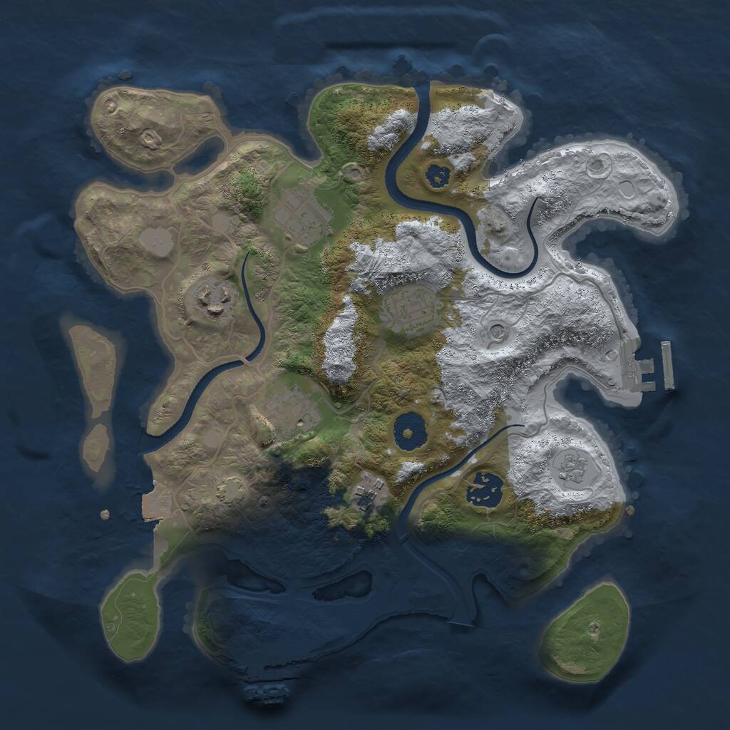 Rust Map: Procedural Map, Size: 3047, Seed: 1377230445, 12 Monuments