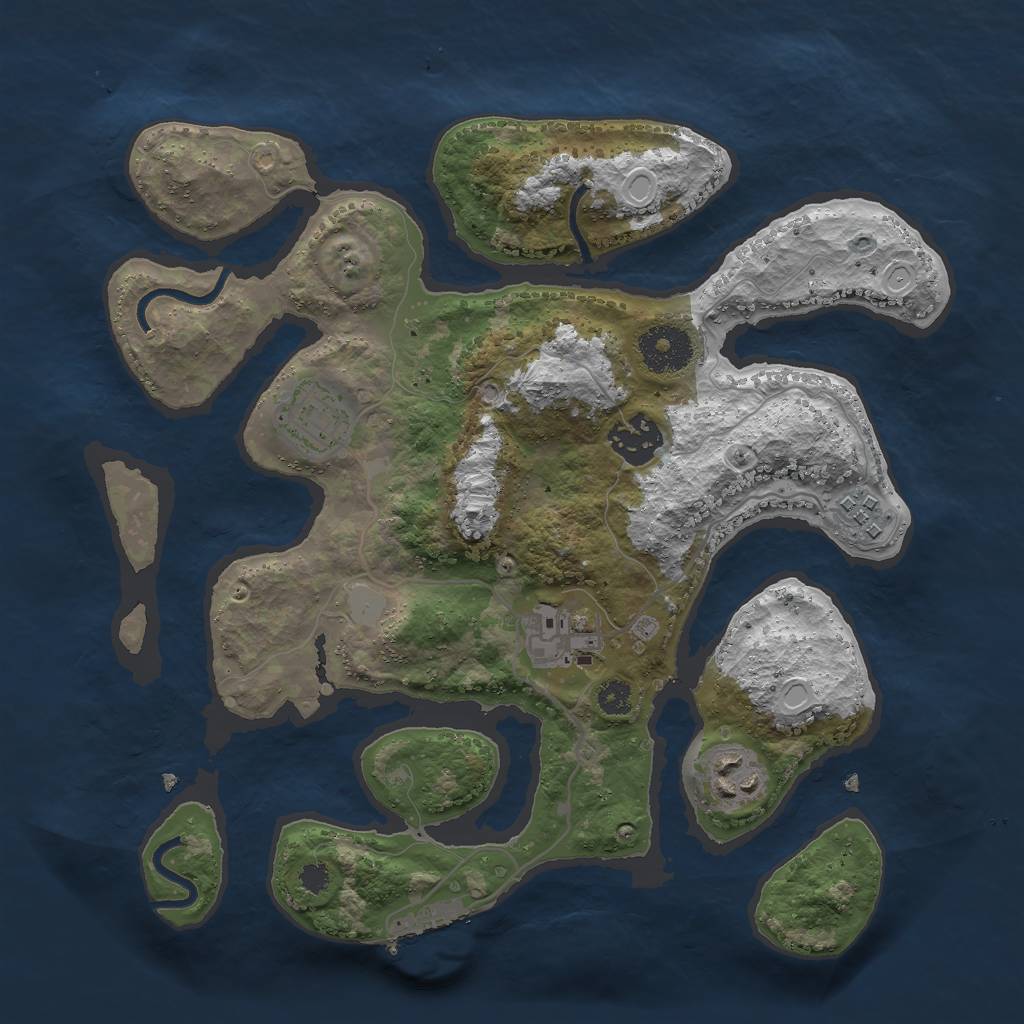 Rust Map: Procedural Map, Size: 3047, Seed: 1377230445, 11 Monuments