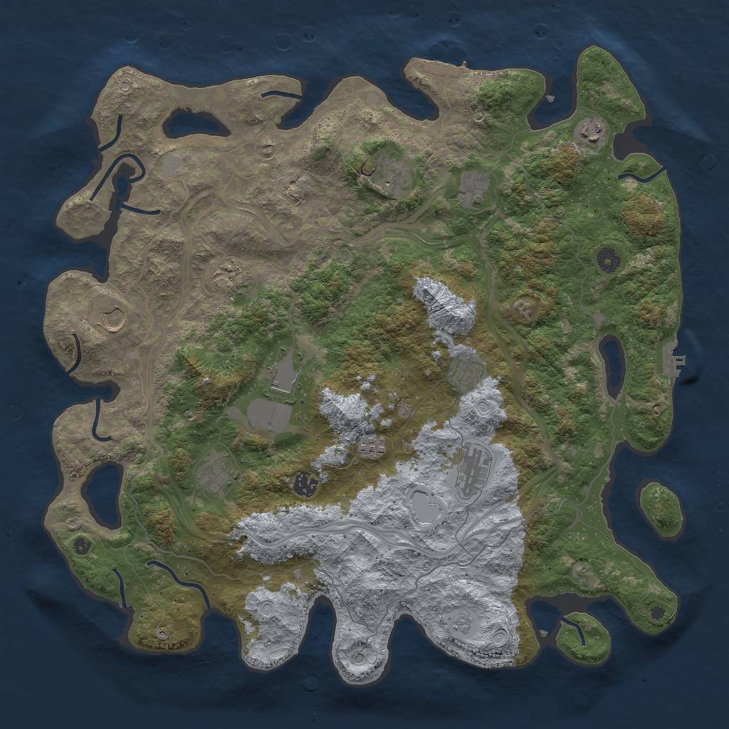 Rust Map: Procedural Map, Size: 4500, Seed: 85349, 20 Monuments