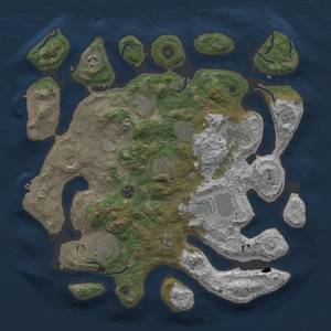 Thumbnail Rust Map: Procedural Map, Size: 3850, Seed: 1887538442, 19 Monuments