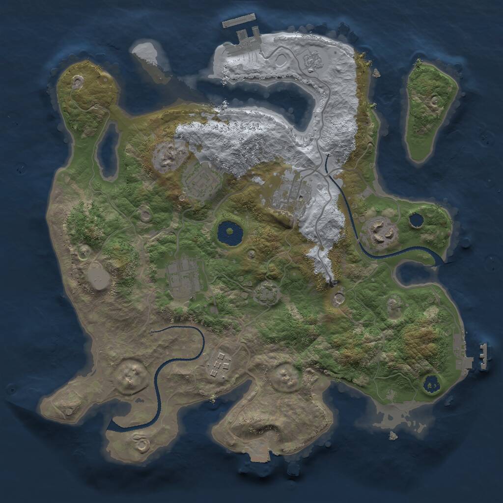 Rust Map: Procedural Map, Size: 3000, Seed: 1466658395, 11 Monuments