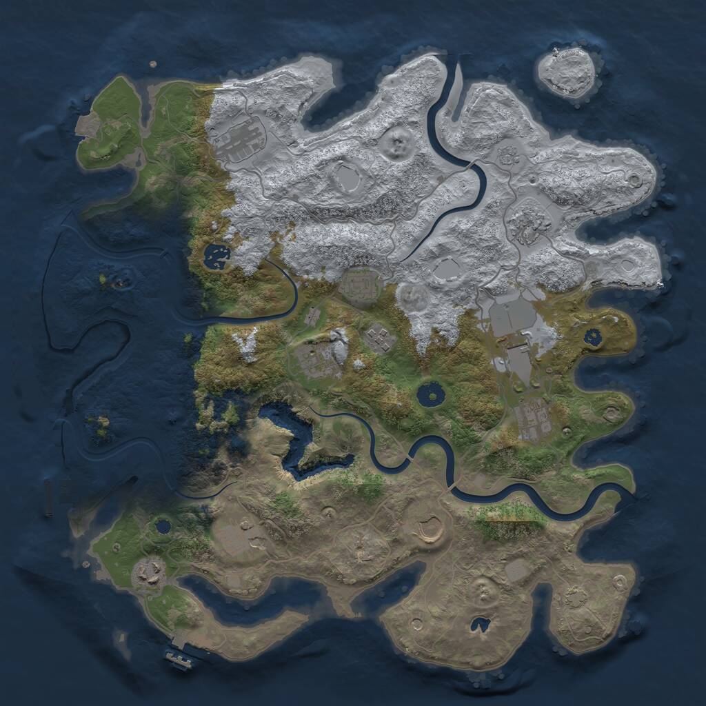 Rust Map: Procedural Map, Size: 4000, Seed: 59030610, 17 Monuments