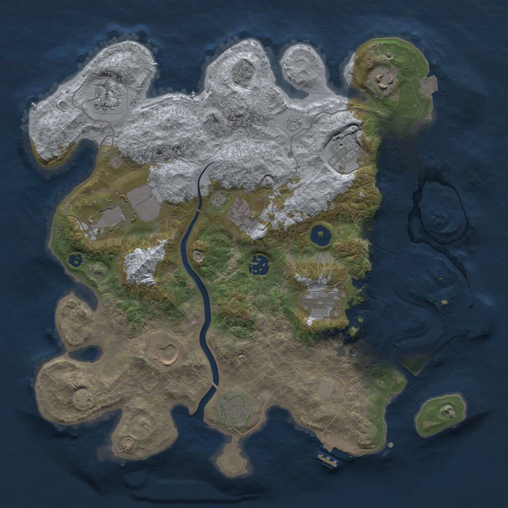 Rust Map: Procedural Map, Size: 3700, Seed: 235236, 16 Monuments