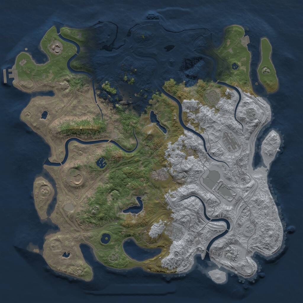 Rust Map: Procedural Map, Size: 4500, Seed: 256773197, 17 Monuments