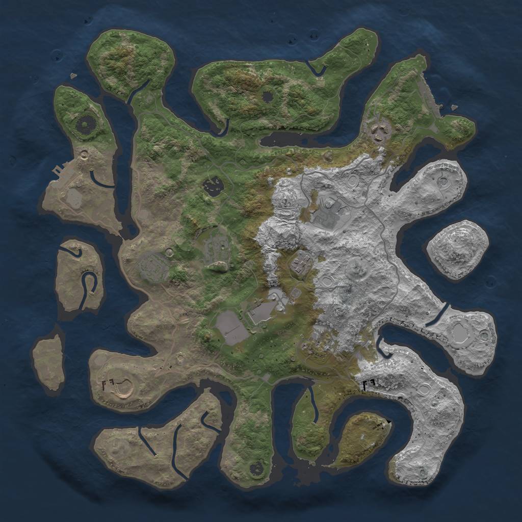 Rust Map: Procedural Map, Size: 4000, Seed: 259644, 17 Monuments