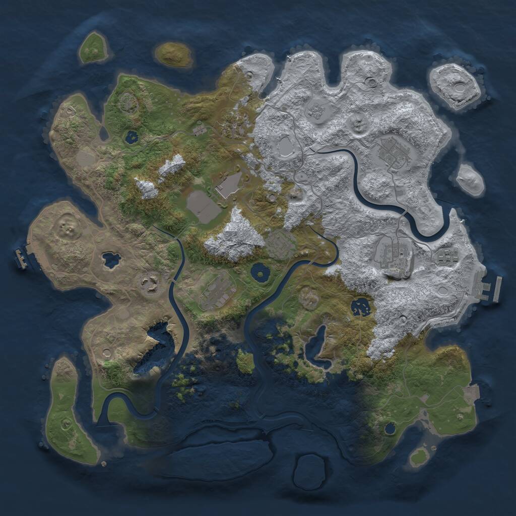 Rust Map: Procedural Map, Size: 4000, Seed: 245871, 15 Monuments