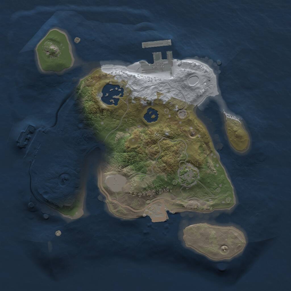Rust Map: Procedural Map, Size: 2000, Seed: 57263, 5 Monuments