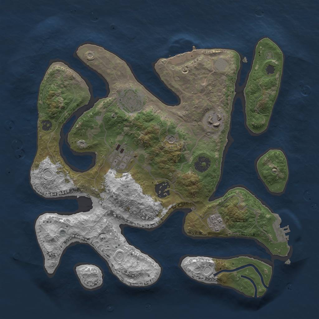 Rust Map: Procedural Map, Size: 3000, Seed: 155748, 13 Monuments