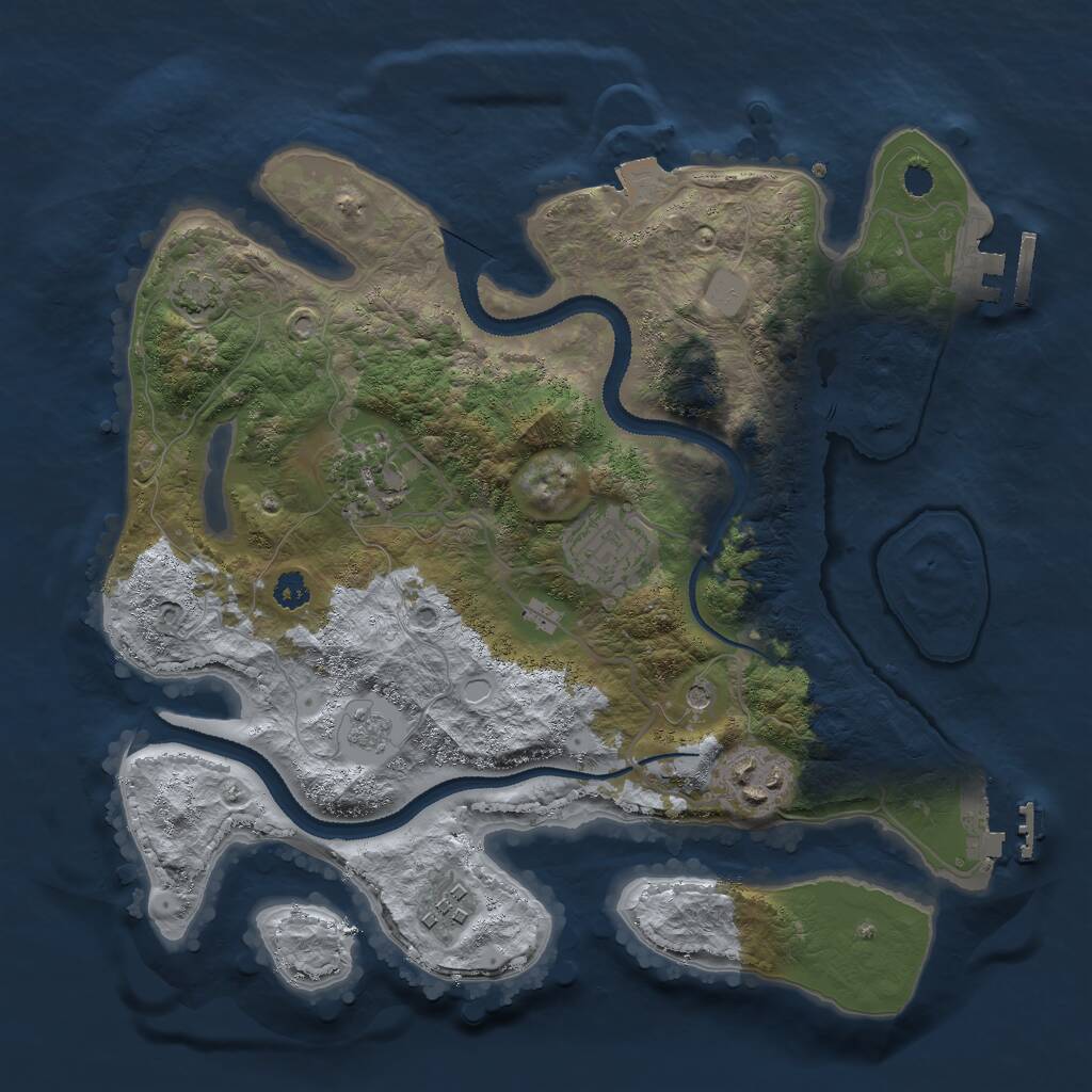 Rust Map: Procedural Map, Size: 3000, Seed: 155748, 10 Monuments