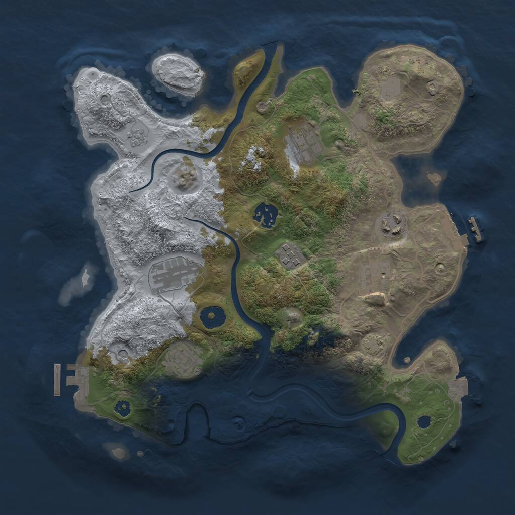 Rust Map: Procedural Map, Size: 3200, Seed: 15648628, 13 Monuments