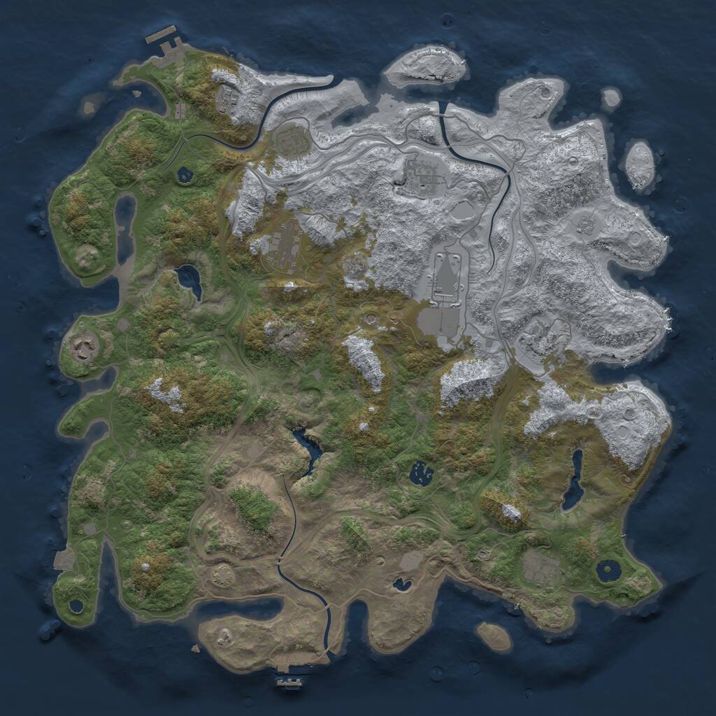 Rust Map: Procedural Map, Size: 4500, Seed: 910166913, 15 Monuments