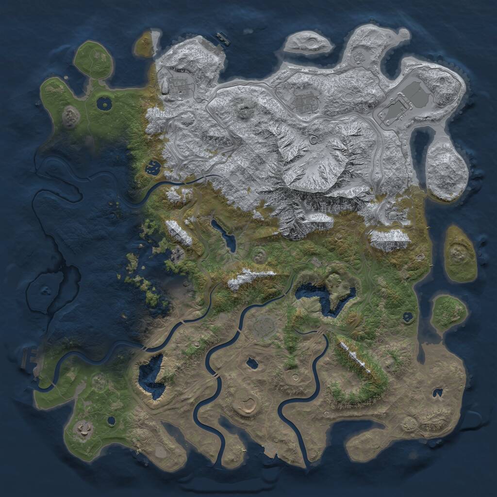 Rust Map: Procedural Map, Size: 5000, Seed: 1430700191, 16 Monuments