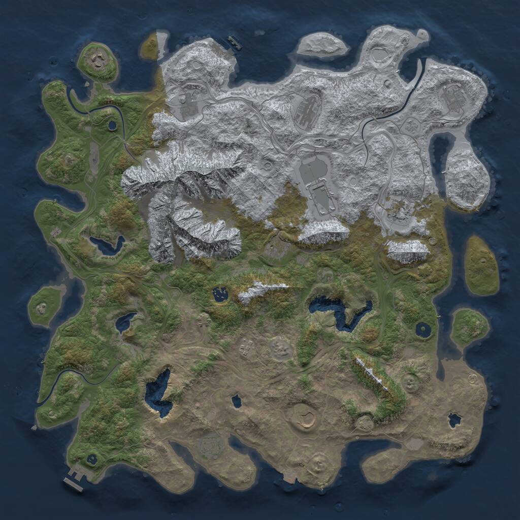 Rust Map: Procedural Map, Size: 5000, Seed: 1430700191, 17 Monuments