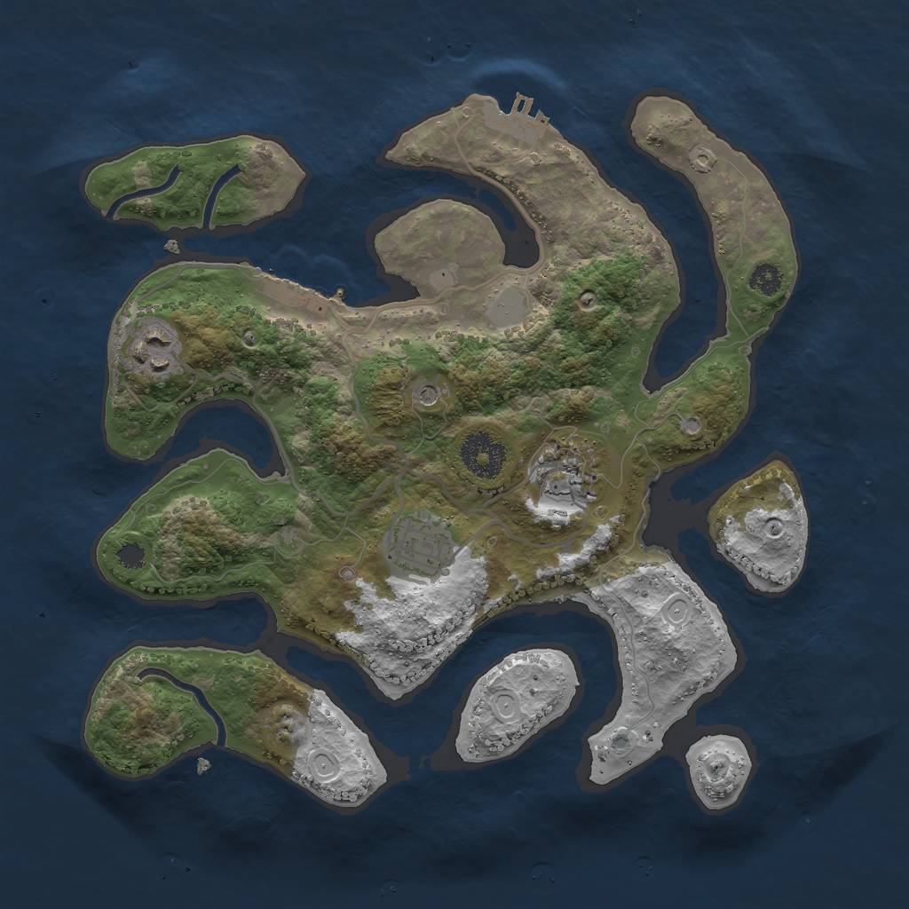 Rust Map: Procedural Map, Size: 3000, Seed: 514336, 11 Monuments
