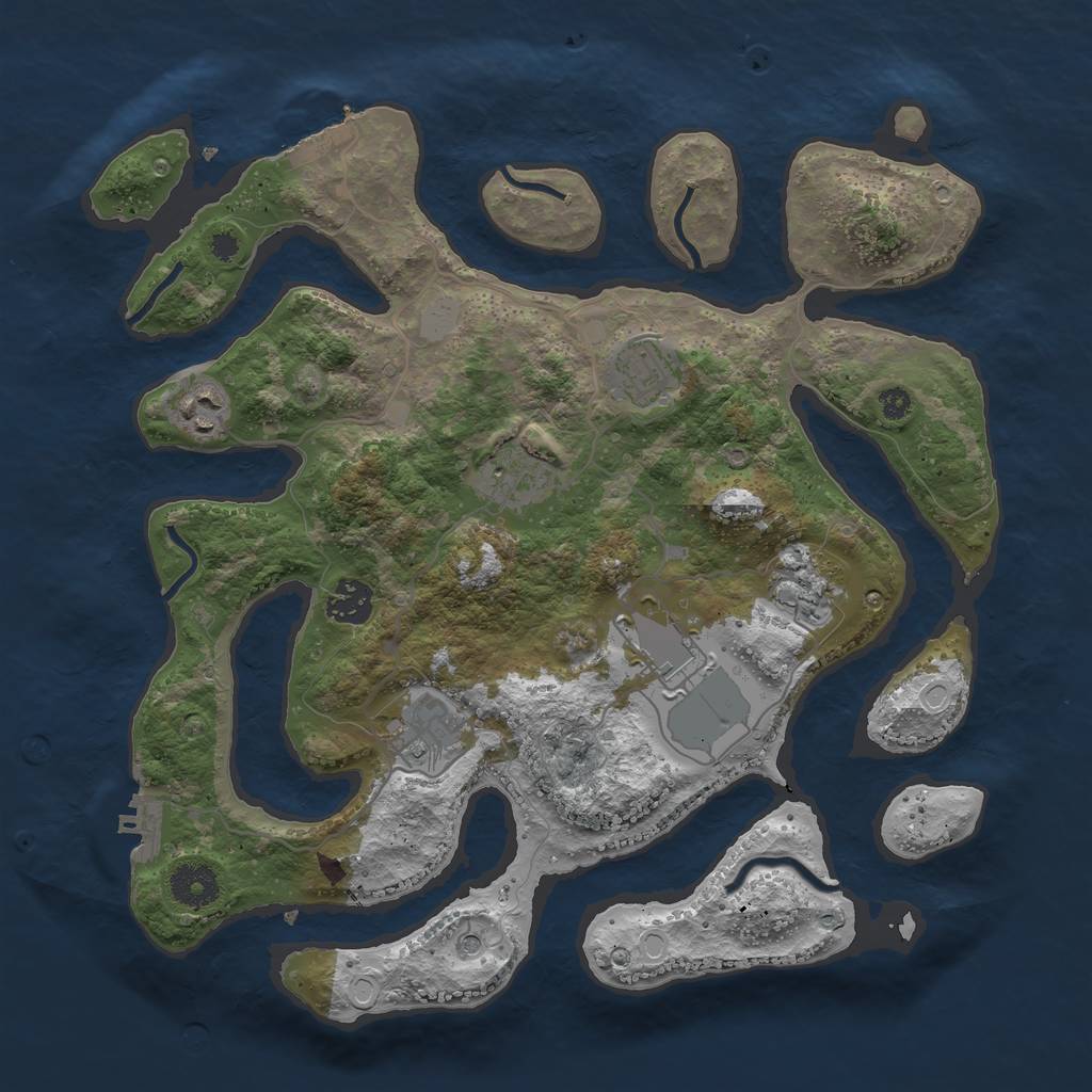Rust Map: Procedural Map, Size: 3550, Seed: 145220, 15 Monuments