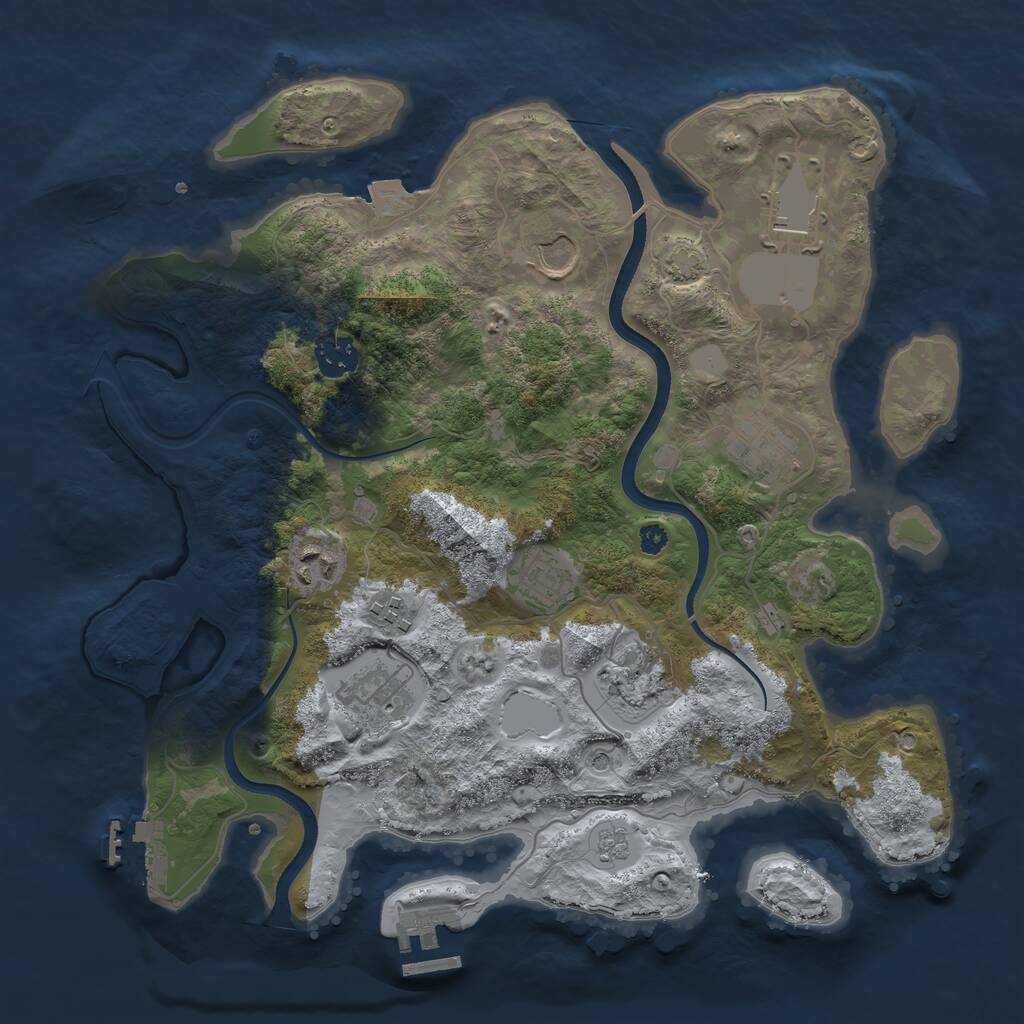 Rust Map: Procedural Map, Size: 3500, Seed: 34564537, 15 Monuments