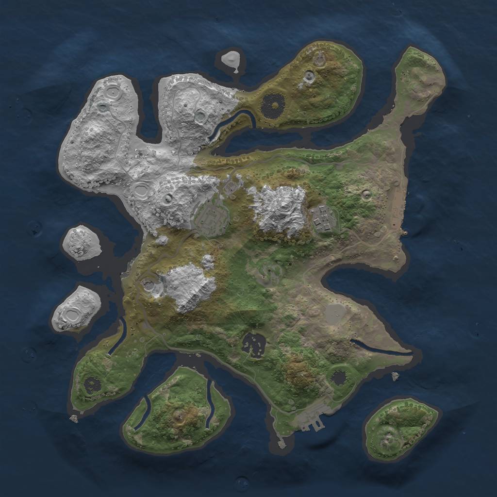 Rust Map: Procedural Map, Size: 3000, Seed: 136186, 11 Monuments