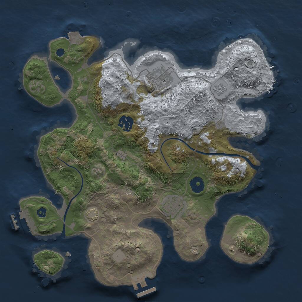 Rust Map: Procedural Map, Size: 3000, Seed: 234547, 9 Monuments