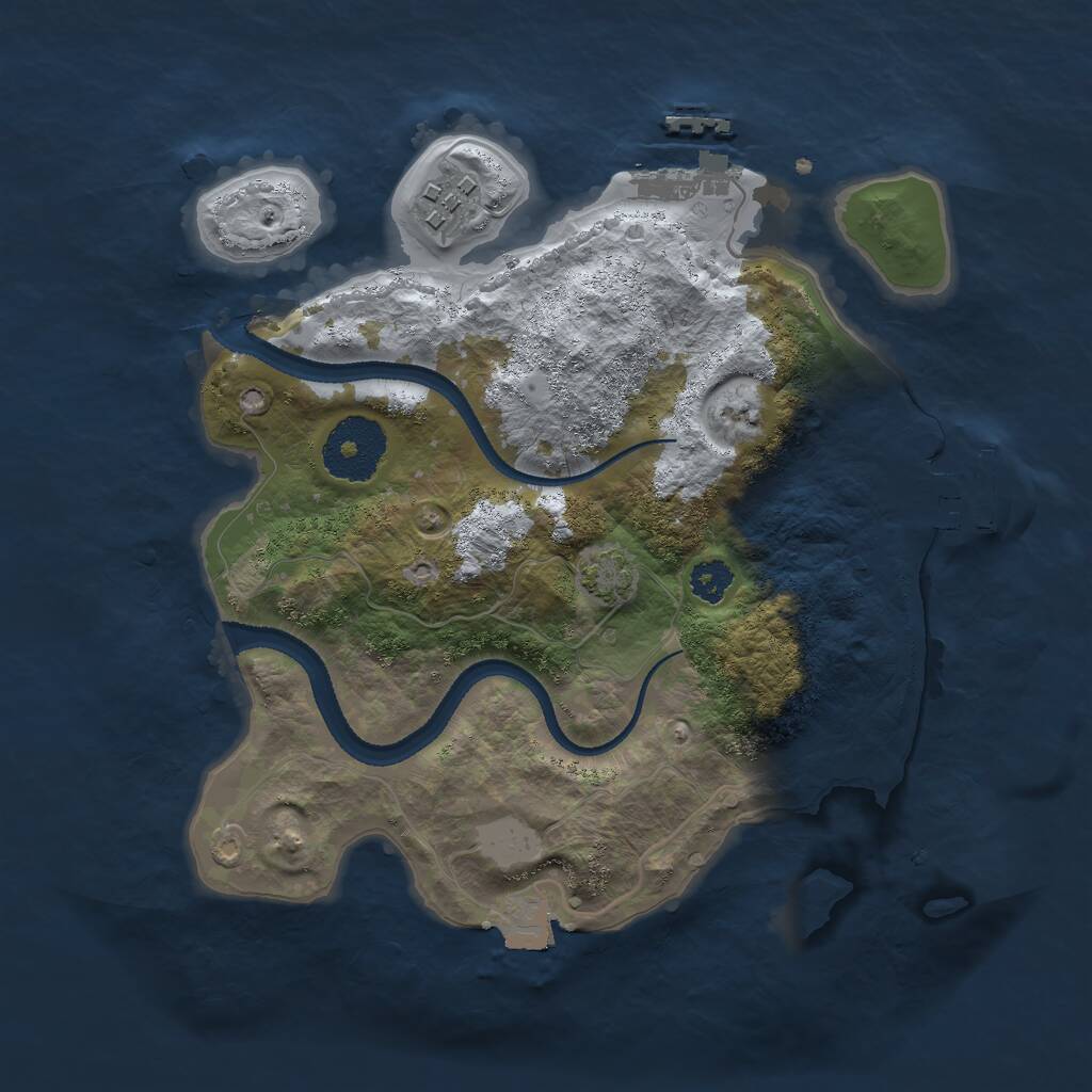 Rust Map: Procedural Map, Size: 2600, Seed: 1505837304, 5 Monuments