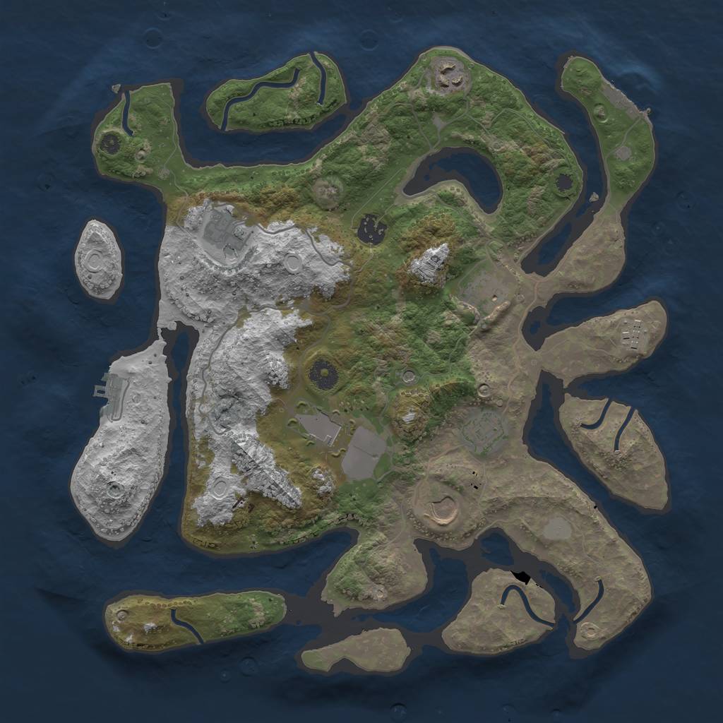 Rust Map: Procedural Map, Size: 3750, Seed: 10122021, 16 Monuments