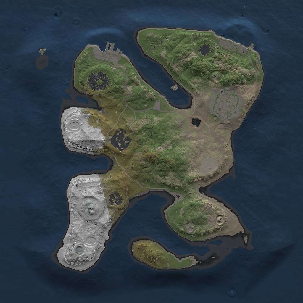 Rust Map: Procedural Map, Size: 2300, Seed: 1666, 9 Monuments