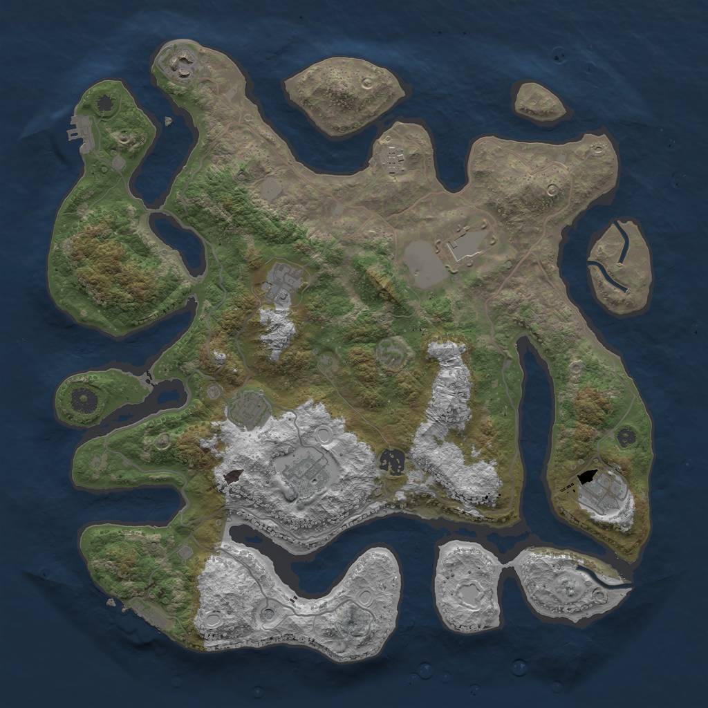 Rust Map: Procedural Map, Size: 4000, Seed: 1689466, 16 Monuments