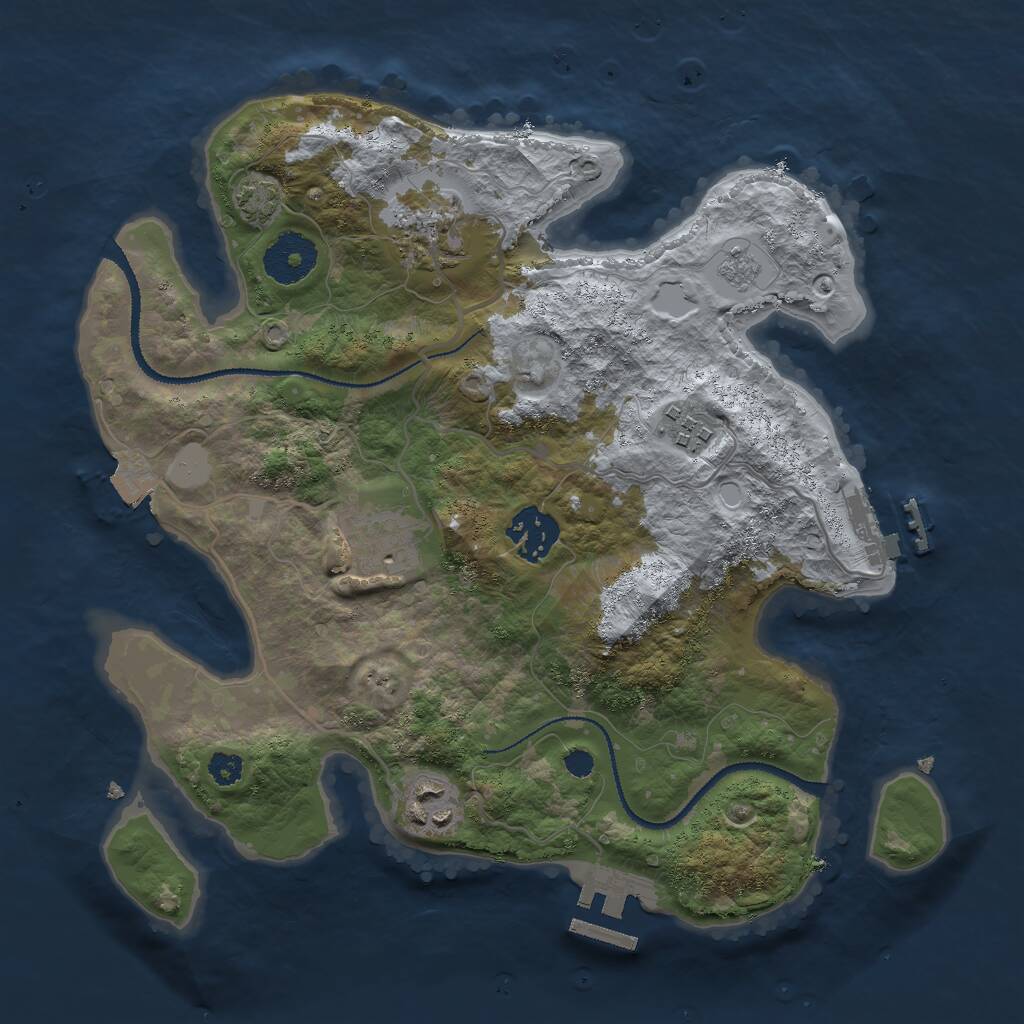 Rust Map: Procedural Map, Size: 3010, Seed: 122222, 10 Monuments