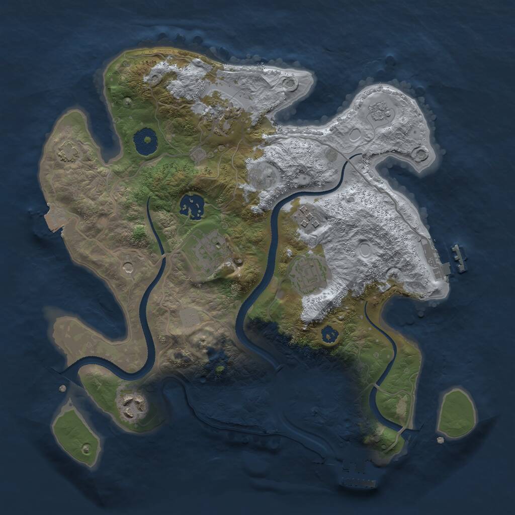 Rust Map: Procedural Map, Size: 3010, Seed: 122222, 12 Monuments