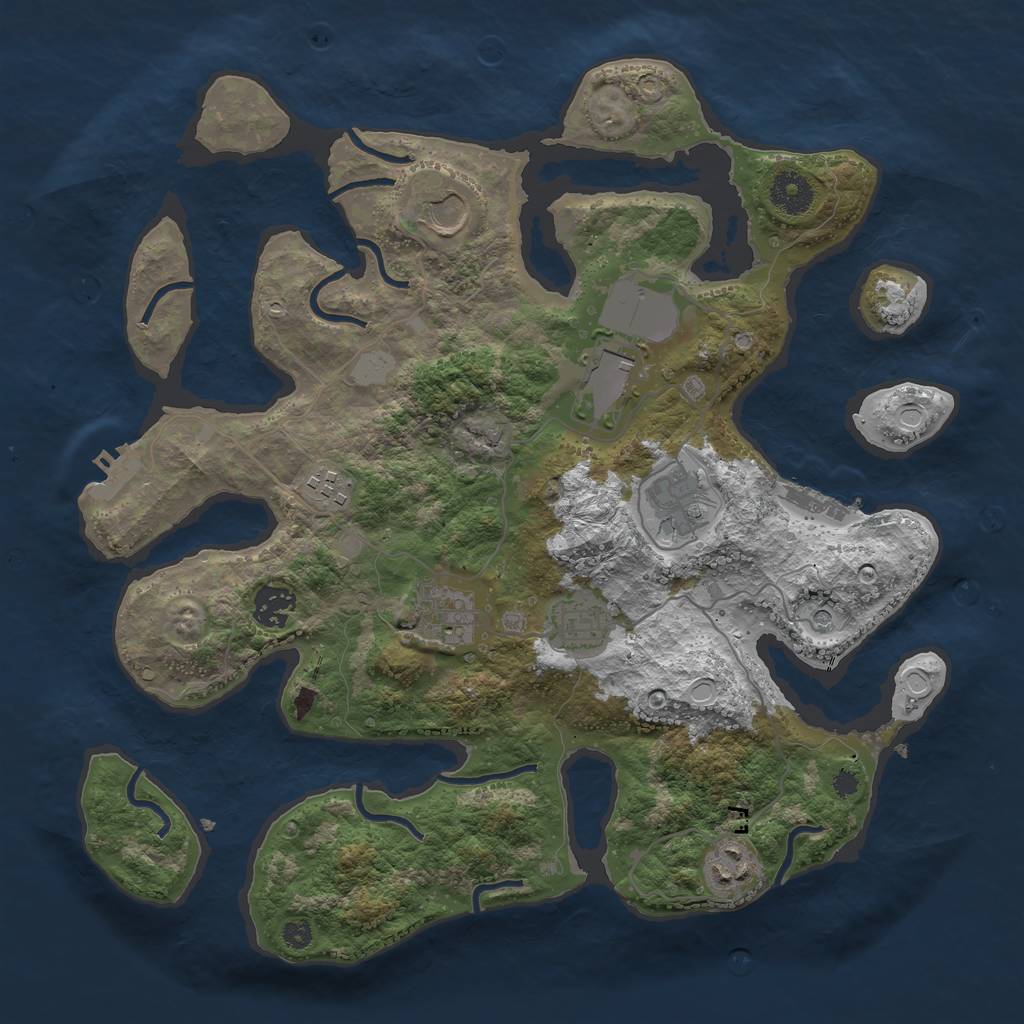 Rust Map: Procedural Map, Size: 3600, Seed: 612422400, 16 Monuments